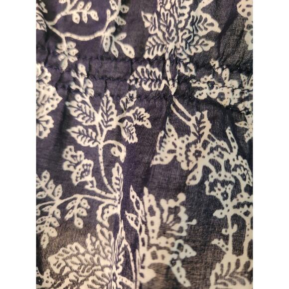 Eddie Bauer Women Blouse Blk/Wht Floral Long Sleeve Button Up Sz M - Picture 4 of 5